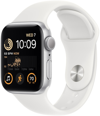 Смарт-часы Apple Watch SE 2023, 44 мм, серебристый/белый